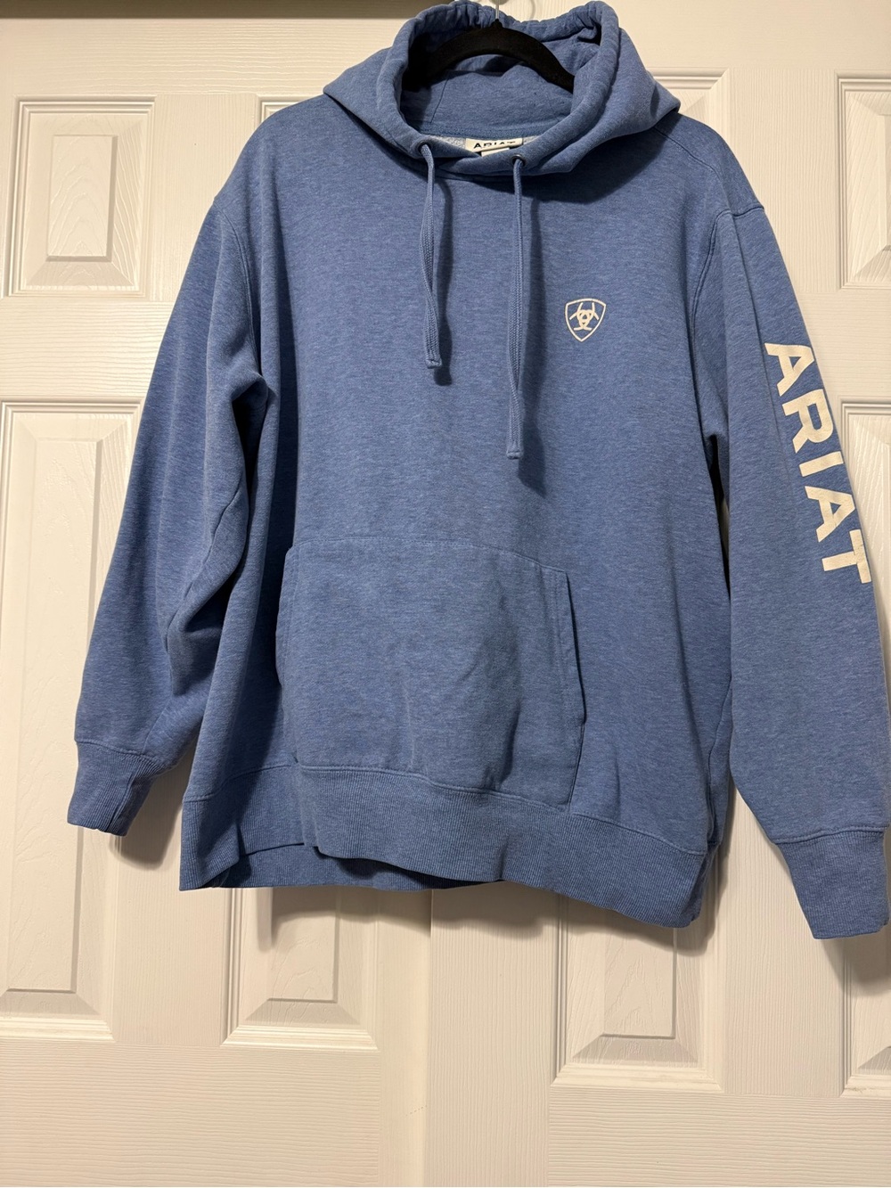 Ariat Blue Heather Pullover Hoodie with Sleeve Logo